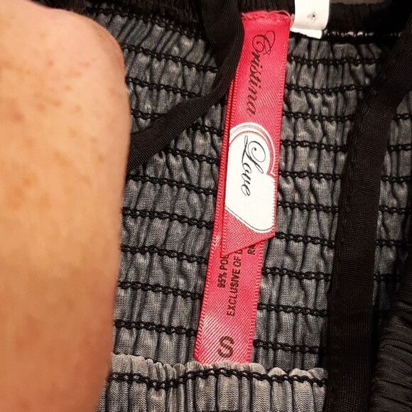 NWOT Christina Love Black Maxi Dress with Pink Floral Pattern - Picture 5 of 9